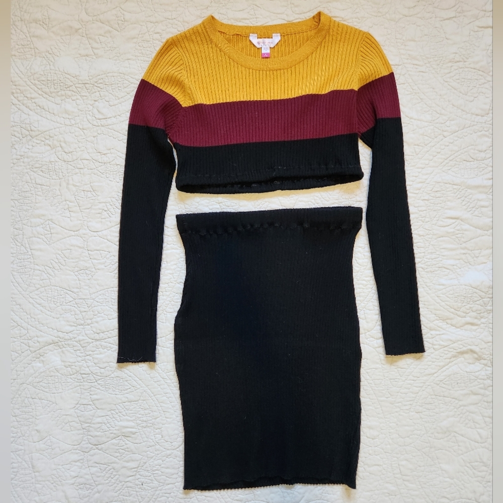 no boundaries 2 piece sweater set